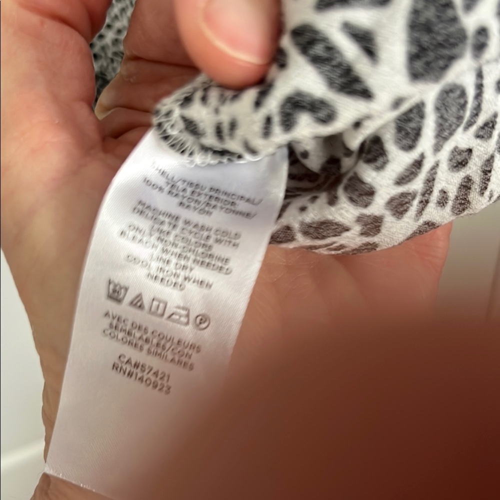 LOFT Black and White Long Sleeve V-Neck Sundress - Picture 7 of 7